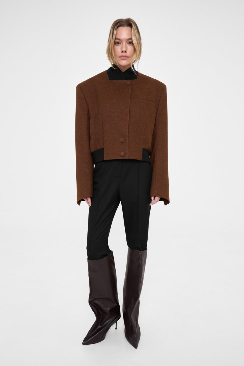 Modern Kesim Kahverengi Oversize Blazer Ceket Zalle