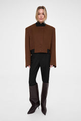 Modern Kesim Kahverengi Oversize Blazer Ceket Zalle