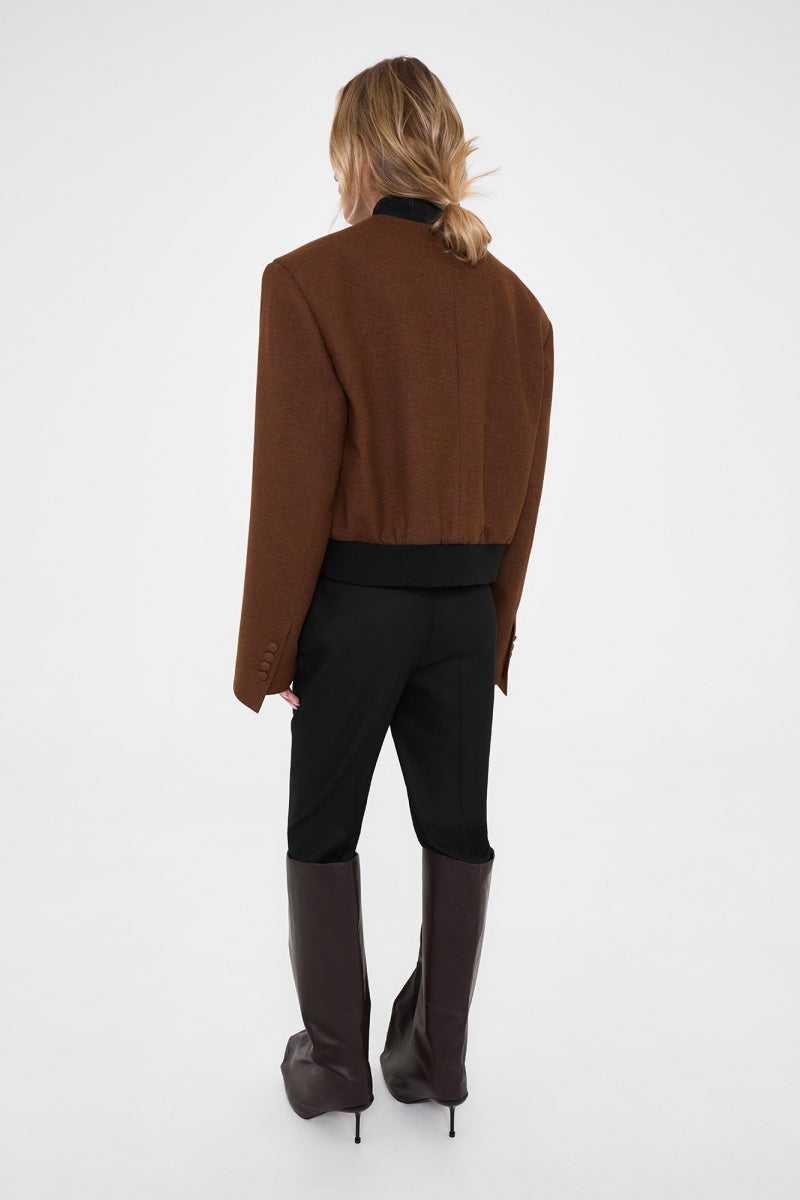 Modern Kesim Kahverengi Oversize Blazer Ceket Zalle