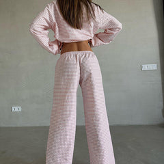 Cotton Comfortable Long Sleeve Trouser Suit