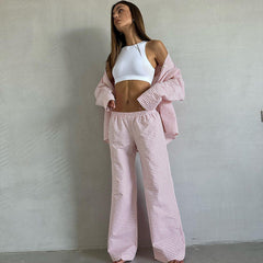 Cotton Comfortable Long Sleeve Trouser Suit