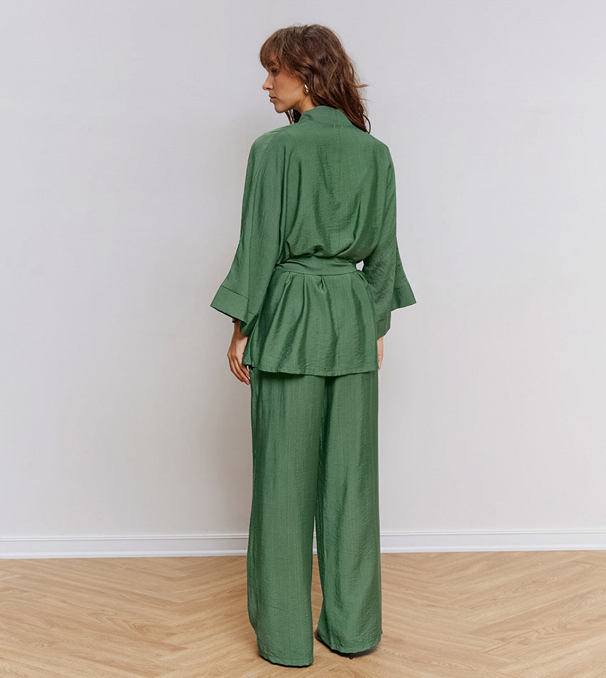 Hırkalı Yeşil Pijama Takımı