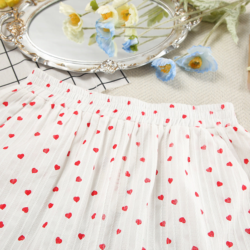 Heart Patterned Cotton 2-Piece Homewear Set