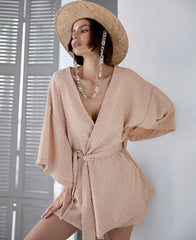 Cotton V Neck Long Sleeve Shorts Pajama Set