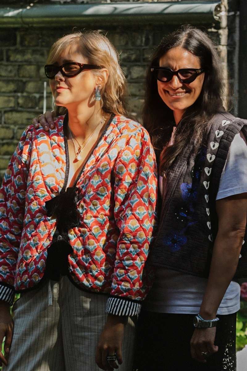 Kırmızı Desenli Kadife Bağlamalı Oversize Ceket Zalle